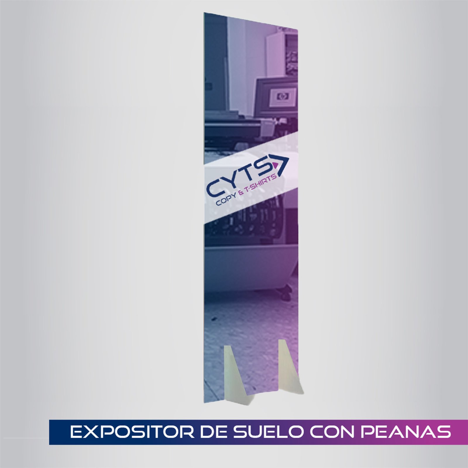 Expositor de suelo con peanas