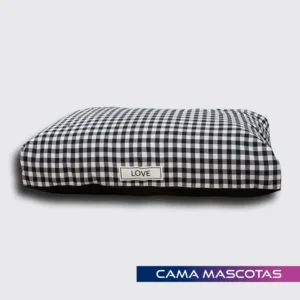 Cama acolchada para mascotas con opción de personalización en la parte superior