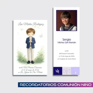 Recordatorios Comunión niño